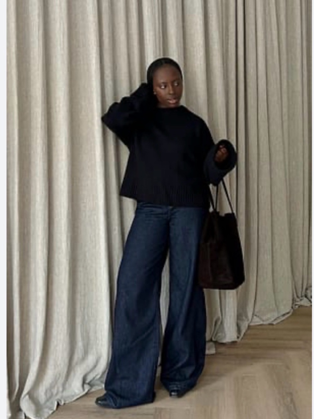 NA-KD Dark Blue Denim Jeans, wide-leg